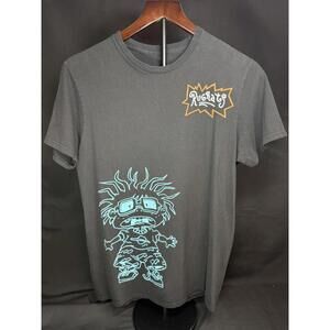 Rugrats Shirt‎ Mens Medium Black Chuckie Reptar Tommy Graphic Nickelodeon 1991